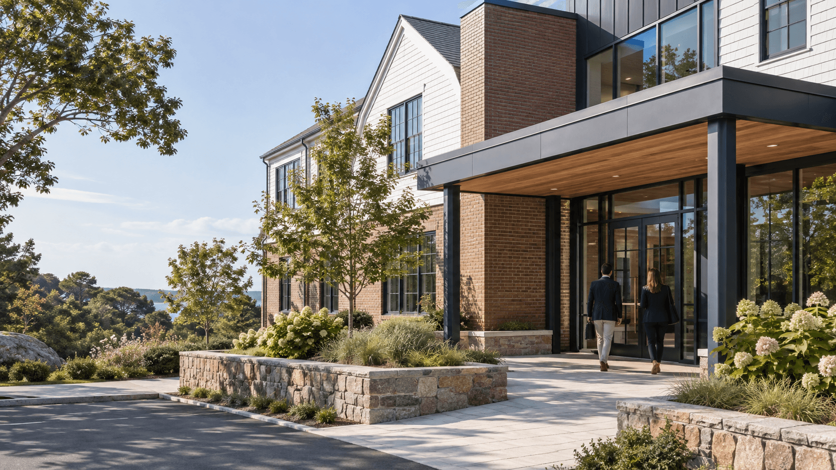 A contemporary New England workplace reflecting the character of established South Shore businesses